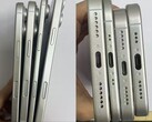 As supostas unidades fictícias da série iPhone 17 mostram o formato ultrafino do suposto iPhone 17 Air em comparação com os outros três modelos. (Fonte da imagem: SonnyDickson on X)