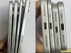 As supostas unidades fictícias da série iPhone 17 mostram o formato ultrafino do suposto iPhone 17 Air em comparação com os outros três modelos. (Fonte da imagem: SonnyDickson on X)