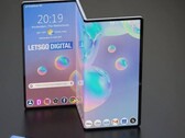 Renderizações antecipadas de como o Galaxy Z Tab poderia ser. (Fonte: LetsGoDigital)