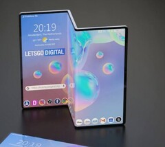 Renderizações antecipadas de como o Galaxy Z Tab poderia ser. (Fonte: LetsGoDigital)