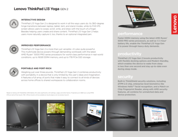 Especificações ThinkPad L13 Yoga G2 AMD