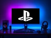 Logotipo do PlayStation exibido no monitor de um PC para jogos