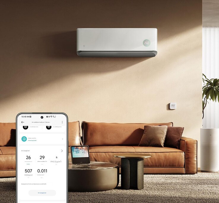O condicionador de ar Xiaomi Mijia Healthy Wind 1.5HP. (Fonte da imagem: Xiaomi, tradução automática)