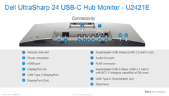 Monitor Dell UltraSharp U2421E USB-C - Portas. (Fonte de imagem: Dell)