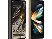 O Pixel Fold ao lado do Galaxy Z Fold4. (Fonte da imagem: @evleaks - editado)