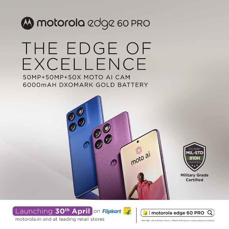 O novo pôster de lançamento do Edge 60 Pro. (Fonte: Motorola IN)