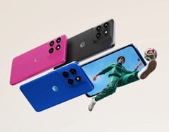 O Moto G77 Power está disponível em três cores.