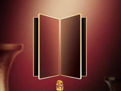 O novo teaser da Samsung parece um dobrável convencional em estilo de livro, em vez de seu suposto smartphone triplo. (Fonte da imagem: Samsung)