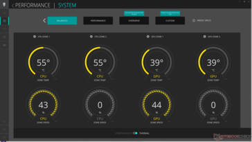 Configurações do perfil de energia