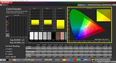 CalMAN ColorChecker (perfil: sRGB, espaço de cor de destino: sRGB)