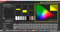 CalMAN ColorChecker (perfil: sRGB, espaço de cor de destino: sRGB)