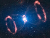 É assim, ou pelo menos algo parecido com isso, que uma estrela moribunda explode. (Imagem: ESA/L. Calcada)