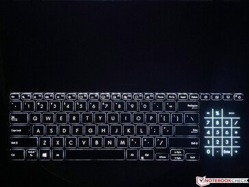 Iluminação do teclado e do teclado numérico