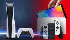 A etiqueta de preço PS5 poderia ser alterada para refletir qualquer potencial sucesso de vendas do Nintendo Switch OLED. (Fonte de imagem: Sony/Nintendo - editado)