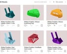 6 dos 7 modelos imprimíveis em 3D da Philips disponíveis atualmente