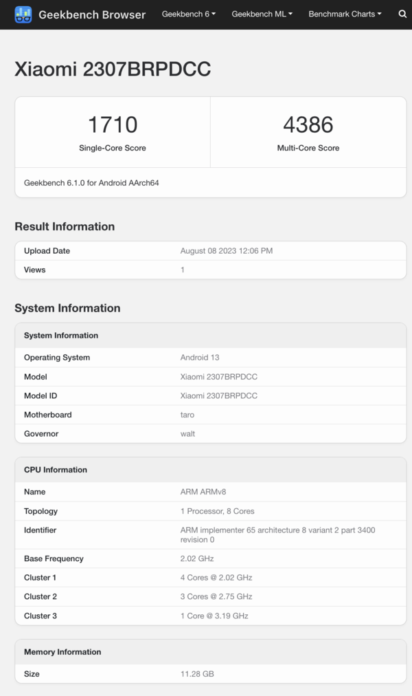 (Fonte da imagem: Geekbench)