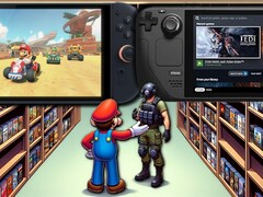 Haverá muitos jogos para os proprietários do Steam Deck e do Switch 2. (Fonte da imagem: Nintendo/Valve/Dalle3 - editado)