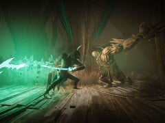 Uma imagem que mostra uma batalha contra um inimigo em Thymesia.