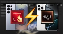 iPhone 16 Pro Max vs Galaxy S25 Ultra desempenho em jogos: O A18 Pro brilha mais uma vez. (Fonte da imagem: Dame Tech, Apple, Samsung, editado)