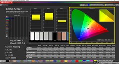 CalMAN ColorChecker (Perfil: Nativo, Espaço de cor alvo: P3)