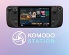 Steam Deck mostrado com o logotipo da Komodo Station