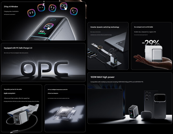 Principais destaques do carregador