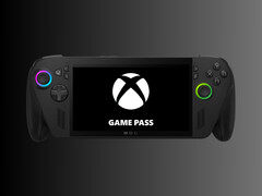 Rog Xbox Ally X portátil com o logotipo do Game Pass (Imagem: Microsoft Gaming com edições)