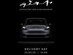 Já foram enviados convites oficiais para o evento do dia de entrega do Modelo Y Tesla (Imagem: Electrek)