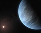 Ilustração artística mostrando um exoplaneta e uma estrela.