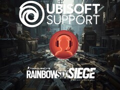 O suporte da Ubisoft e os logotipos de Rainbow Six Siege são mostrados (Fonte da imagem: Suporte da Ubisoft com edições)