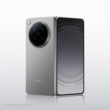 O Oppo Find N6 na cor Original Titanium.