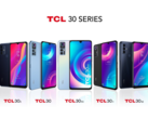 Os novos telefones da série TCL 30. (Fonte: TCL)