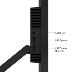 Lenovo ThinkVision T24t-20 - Vista lateral. (Fonte da imagem: Lenovo)