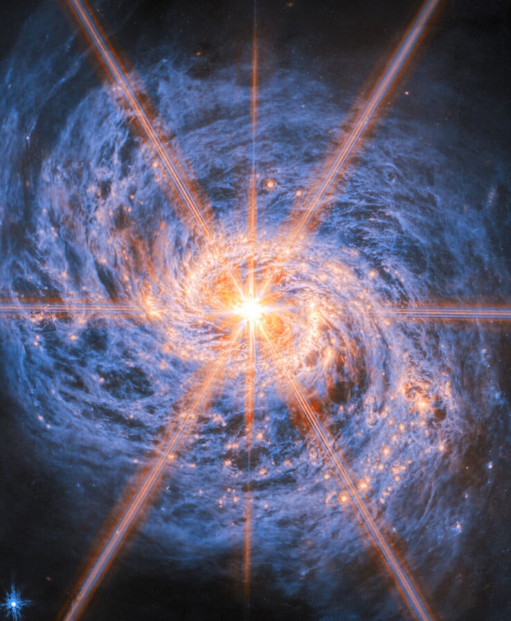 Uma imagem mostrando a galáxia NGC 1068.