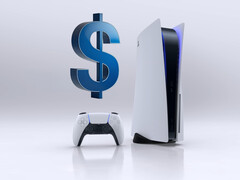 Console PS5 mostrado abaixo do cifrão (Fonte da imagem: Sony PlayStation com edições)