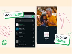 Os usuários do WhatsApp poderão adicionar músicas às suas atualizações de status. (Fonte da imagem: WhatsApp)