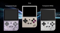 O Anbernic RG35XX será enviado em três vias coloridas com aceno para os consoles clássicos da Nintendo. (Fonte da imagem: Anbernic)