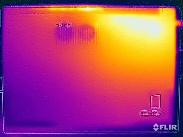 Temperaturas da superfície do teste de estresse (parte inferior)