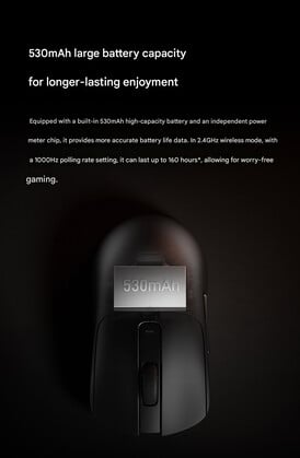 Duração alegada da bateria do Xiaomi Gaming Mouse 2 (tradução automática)