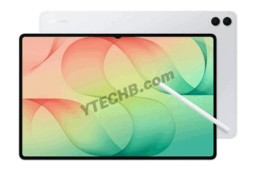 O Galaxy Tab S12 Ultra com acabamento prateado.