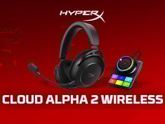 O fone de ouvido sem fio HyperX Cloud Alpha 2 vem com uma estação base. Na foto: uma imagem promocional do conjunto. (Fonte da imagem: HP - editado)
