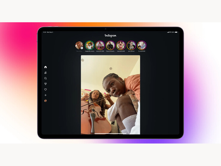 Uma captura de tela da primeira interface do novo Reels no novo aplicativo do Instagram para iPad. (Fonte da imagem: Instagram)