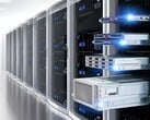 Racks de servidores com trilhos especializados. A King Slide detém 80% do mercado de trilhos para servidores de ponta.