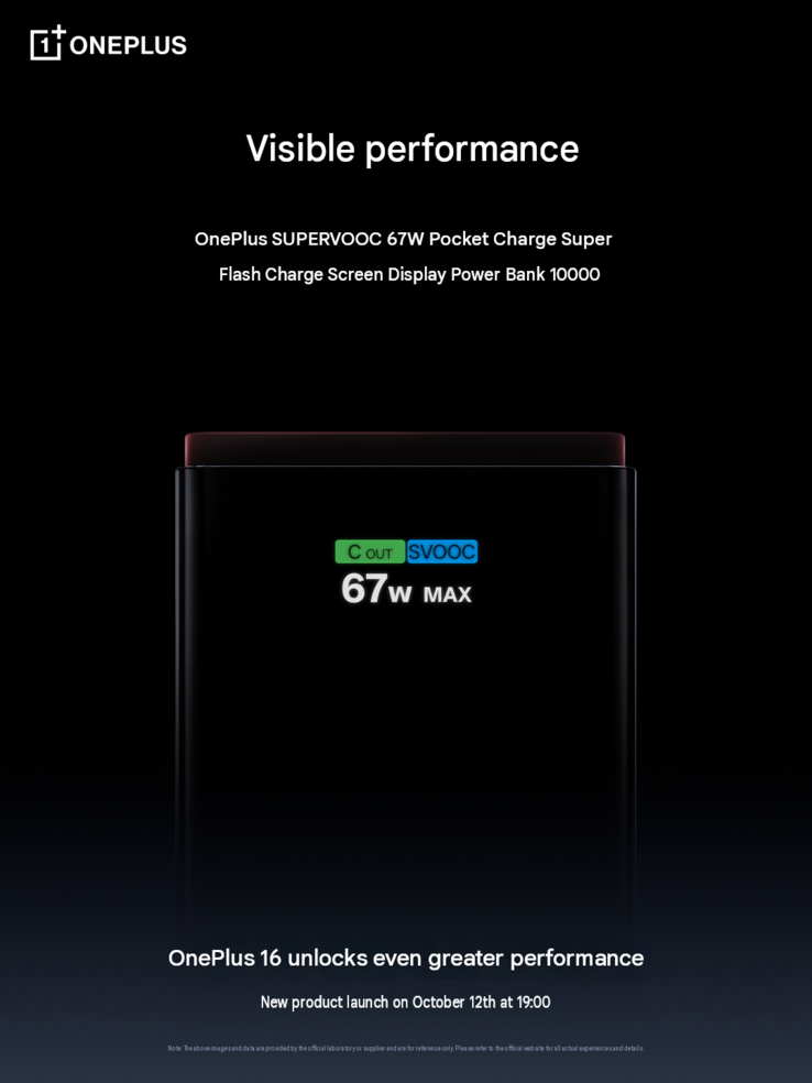 Imagens promocionais oficiais do novo power bank SuperVOOC 67W.