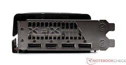 Portas externas do XFX Speedster QICK 308 Radeon RX 7600 Black Edition