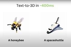 O resultado quase instantâneo é o que dá ao LATTE3D uma vantagem sobre outros modelos de IA (Fonte da imagem: NVIDIA)