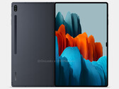 O Galaxy Tab S8 Ultra deve chegar junto com a série Galaxy S22. (Fonte da imagem: @OnLeaks &amp; 91mobiles)