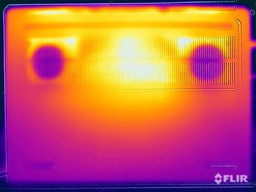 Temperaturas da superfície do teste de estresse (parte inferior)