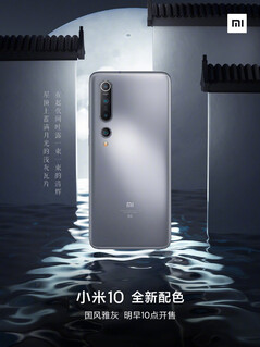 Cinza Elegante Xiaomi Mi 10. (Fonte da imagem: Xiaomi)