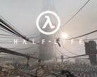 É exibido o banner da série Half-Life